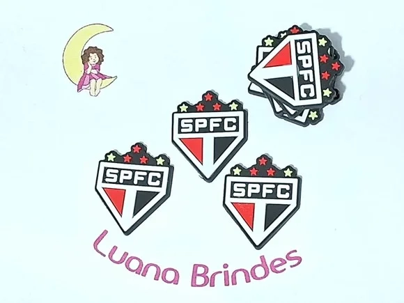 Aplique Times Emborrachados 3,2cm Pacote com 6 Unidades