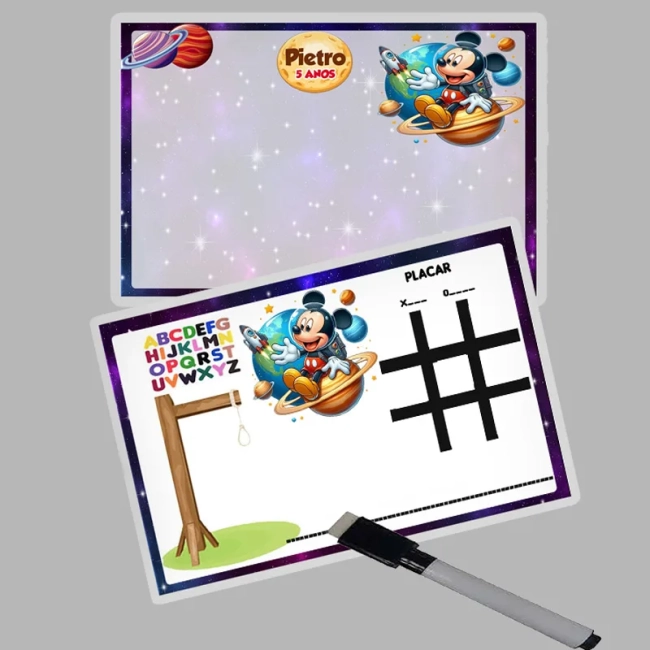 Lousa Magica Personalizada para lembrancinhas do Mickey Astronauta