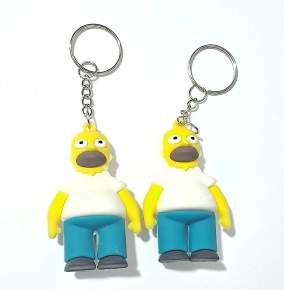 Chaveiro Homer Simpson Emborrachado Pacote com 2 Unidades