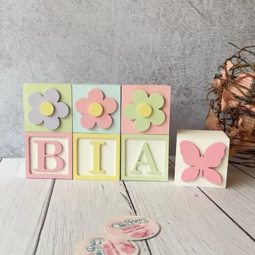 Tons Pastel Cubos 6x6cm Ts- Decoração Bebê