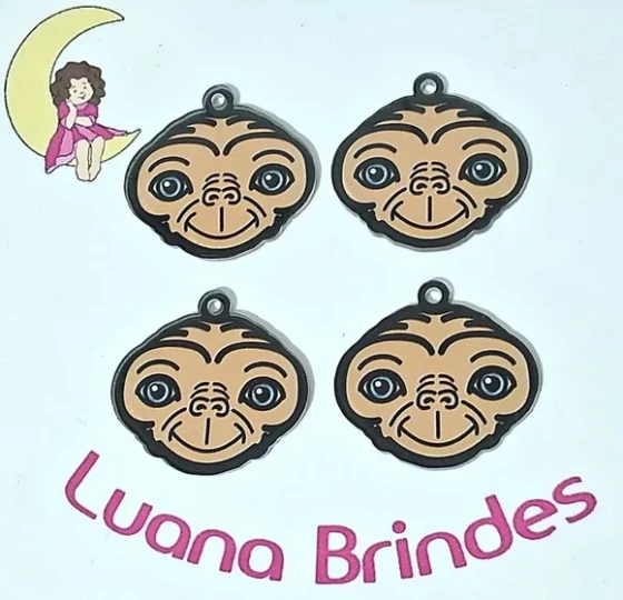 Pingente Et Acrilico Impresso 4cm Pacotes com 10 Unidades