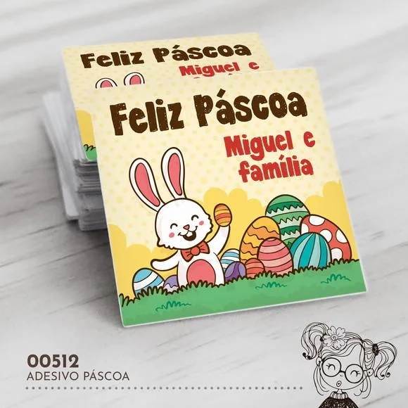 Adesivo Quadrado Páscoa - 00512