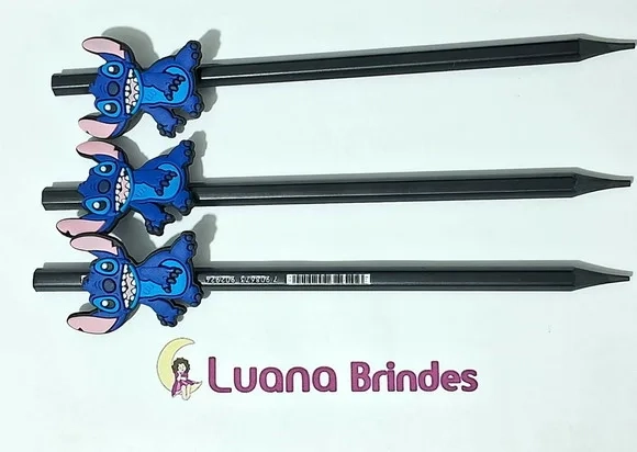 Lápis C/ponteira Stitch Emborrachado Pacotes com 6 Unidades