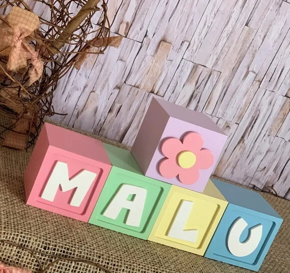 Candy Colors - Cubos 6x6cm Ts Flor - Decoração Bebê