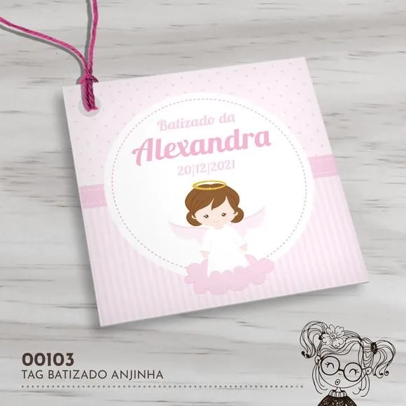 Tag Quadrada Anjinha - 00103