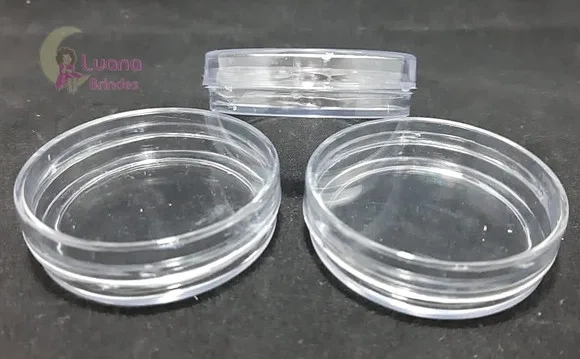 Latinha Transparente de Plástico 5,5cm Pacote 12 Unidades