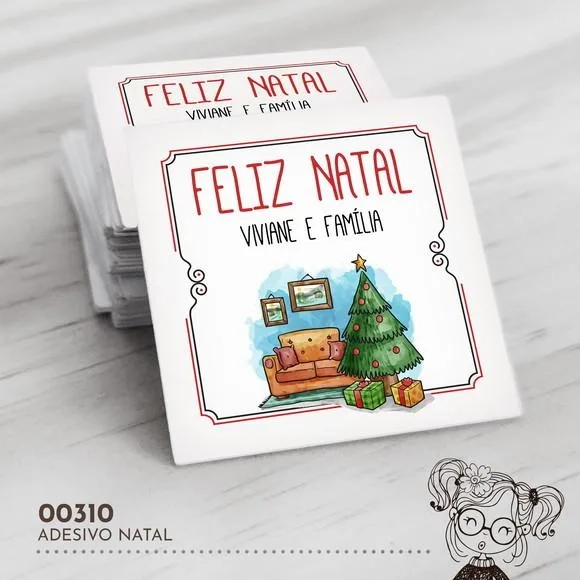 Adesivo Quadrado Natal - 00310