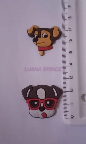 Aplique Emborrachado de Cachorros - pct com 8 unidades