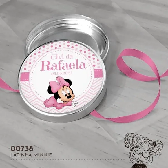 Latinha Adesivada Minnie Baby - 00738