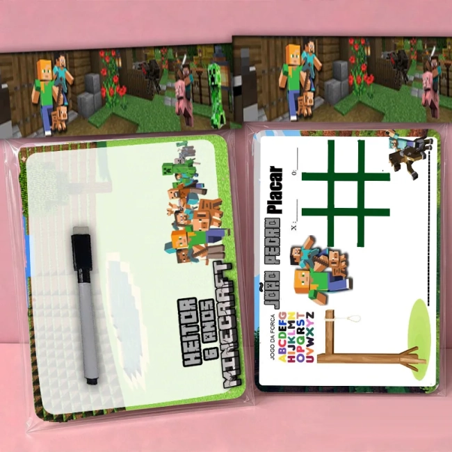 Lousa Magica Personalizada lembrancinhas Minecraft