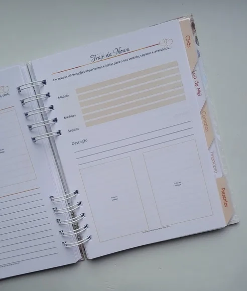 Planner da Noiva Personalizado Permanente c/ Divis - Mod 01