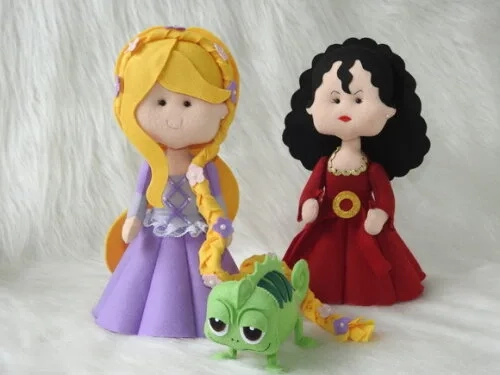 Kit Rapunzel em Feltro do Filme Enrolados