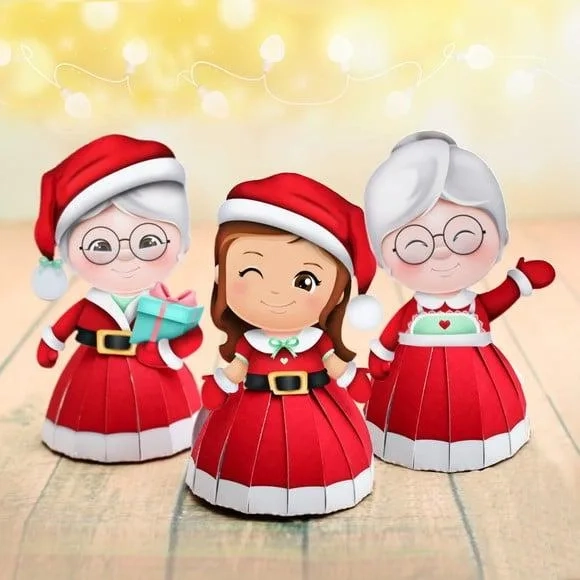 Mamãe Noel 2D com saia porta mini bombom