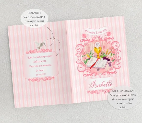 Livrinho De Orações Eucaristia - Arabescos Rosa