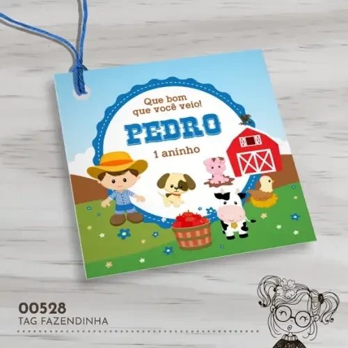 Tag Quadrada Fazendinha - 00528