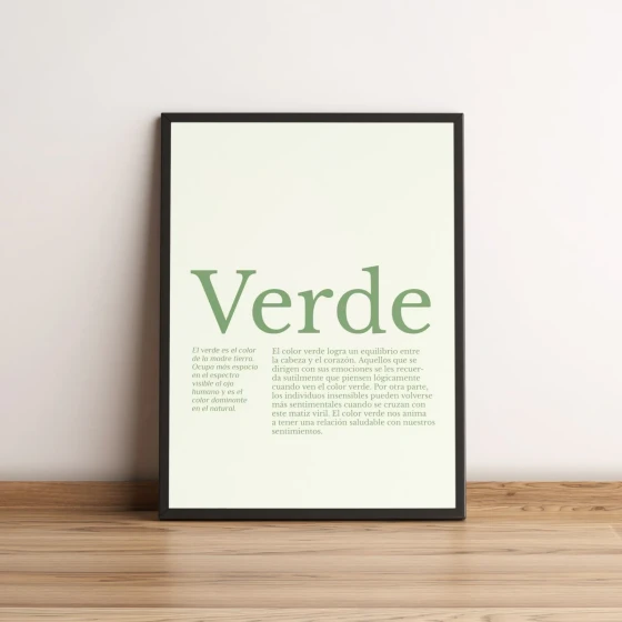 Quadro Verde Minimalista com Texto Decorativo 2701