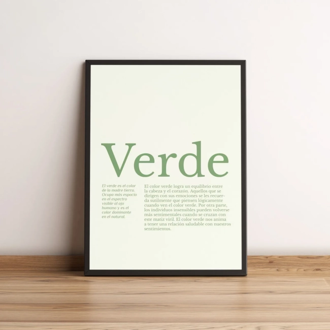 Quadro Verde Minimalista com Texto Decorativo 2701
