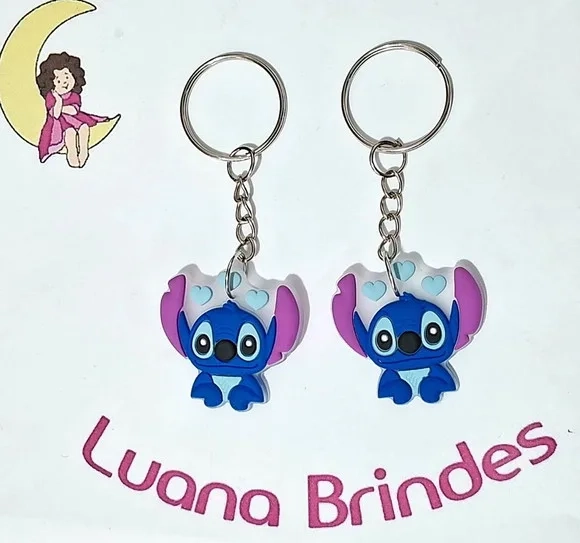 Chaveiro Stitch 3cm Emborrachado Pacote com 6 Unidades
