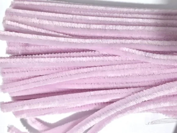 Hastes de Chenile 6x30cm em Poliéster e Ferro 30 Unidades