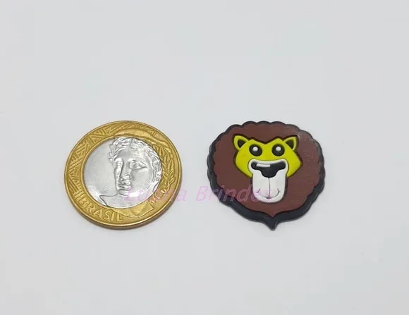 Aplique Carinha de Leão emborrachado - pct com 7 unidades