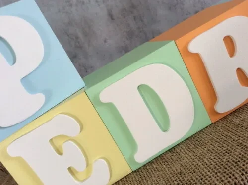 Cubos com Nome 8x8cm Candy Colors