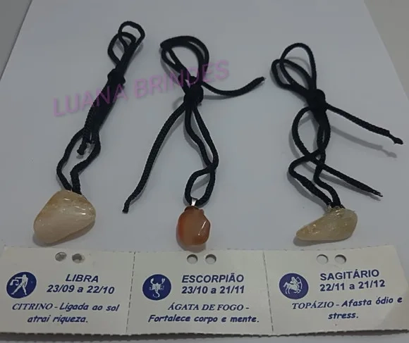 Colar com Pedras dos Signos - 3 unidades