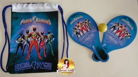 Mochila Ping Pong Tema Powers Rangers