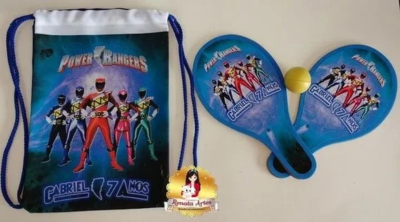 Mochila Ping Pong Tema Powers Rangers