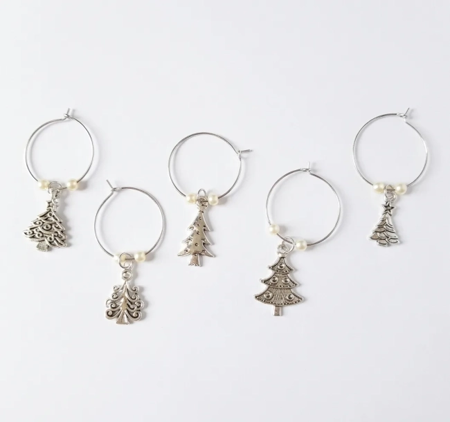 Marcadores identificador de taça natalinos esmaltados - kit com 6 aros Natal/ mesa posta 3 ( escolha o modelo)