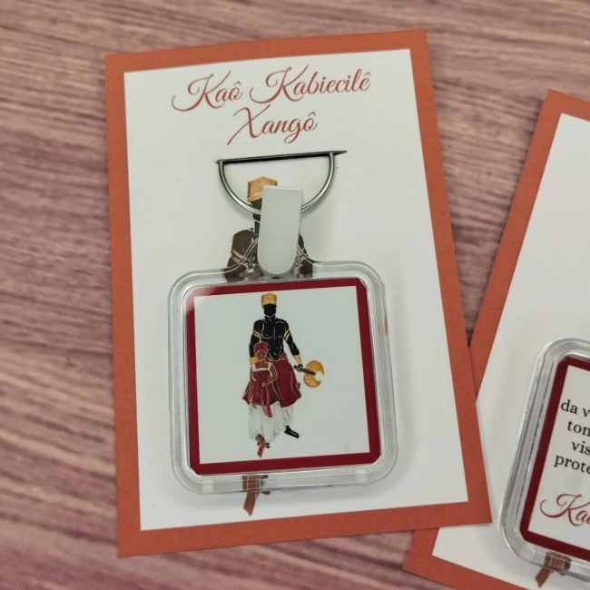 65 Unidades - Chaveiro Orixá Xangô Personalizado Lembrancinhas