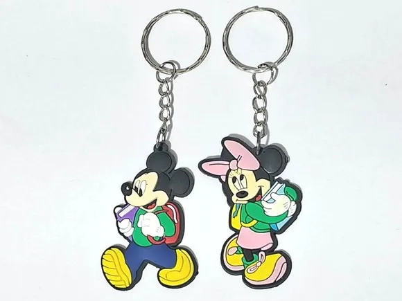 Chaveiro Mickey e Minnie Escola Emborrachado Pacote C/6 Peça