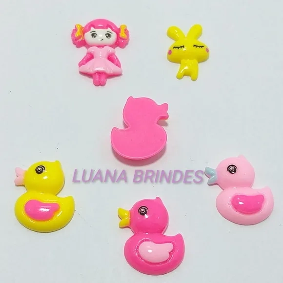 Apliques de variados em Acrílico resinado - pct c/12 unid