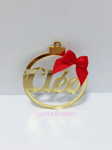 Bolas de Natal de Acrílico Espelhado Dourado 6cm Pct C/5 un