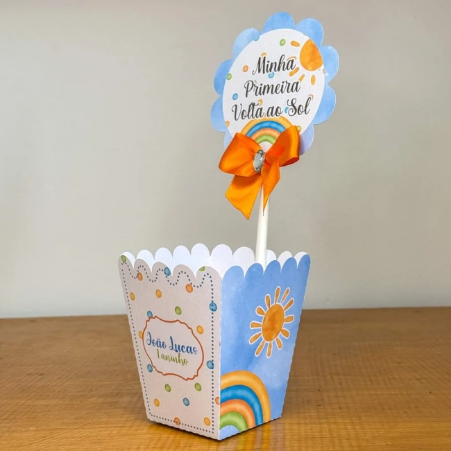 PEGUE E MONTE - Centro de Mesa PRIMEIRA VOLTA AO SOL MENINO - Decoração de Festa | Lembrancinhas | Aniversário | Personalizados