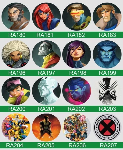 Bottons X-men