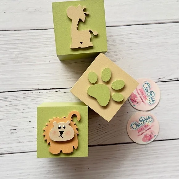 Safari Bichos Cubos 6x6cm - Decoração Bebê