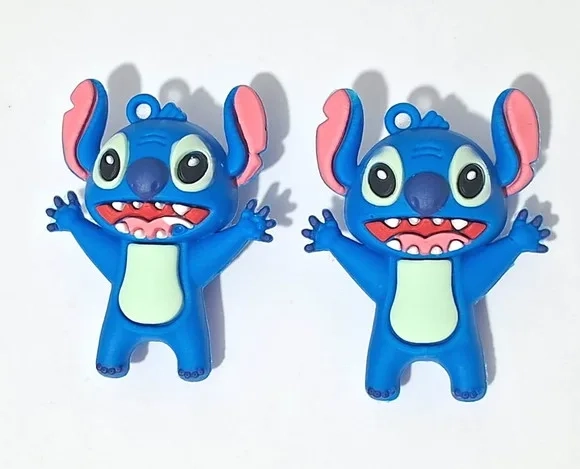 Pingente Stitch 5,5cm Emborrachado Pacote com 2 Unidades