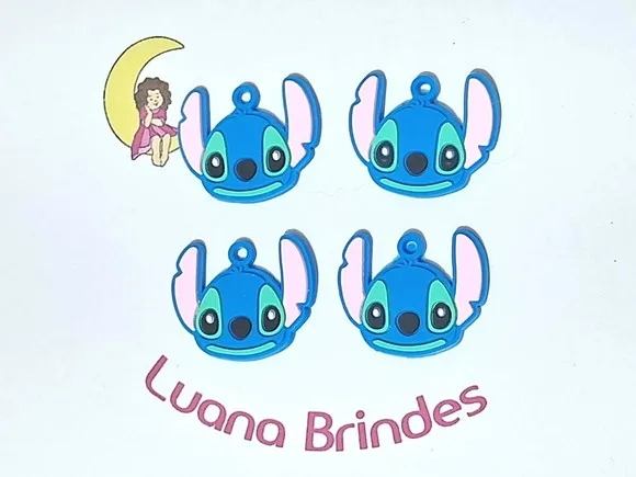 Pingente Stitch 2,5cm Emborrachado Pacote com 6 Unidades