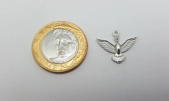 Pingente Divino Espírito Santo Prateado de 1,7cm Pct 10 Und