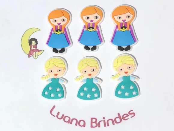 Aplique Frozen Emborrachado Pacotes com 6 Unidades