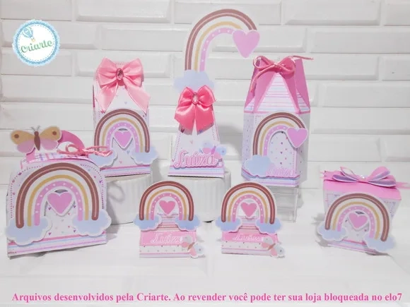 Kit 60 Lembrancinhas - Arco Iris