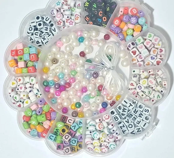 Kit Miçanga de Colar e Pulseira Caixa Flor com Divisória