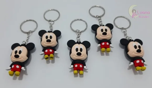 Chaveiro Mickey Emborrachado Pct 2 Unidades