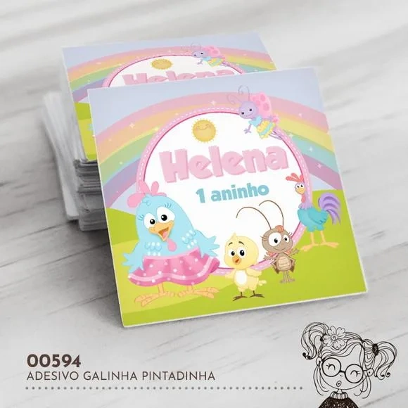 Adesivo Quadrado Galinha Pintadinha - 00594