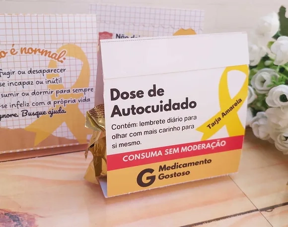 Embalagem para Bombom Setembro Amarelo- Enviado Desmontado
