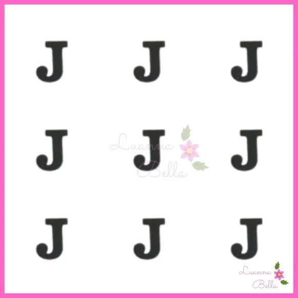 Aplique Letra J de Acrílico Preto - Pct c/ 8 unidades