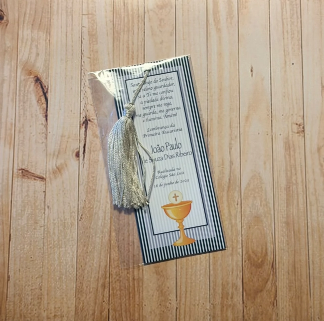 Marca página lembrança primeira comunhão com tassel