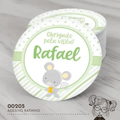 Adesivo Redondo Ratinho - 00205