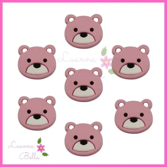 Aplique Emborrachado Ursinha Rosa - Pct c/7unds