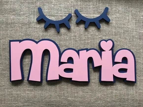 Letras Decorativas Nome De Parede + Sleepy Eyes